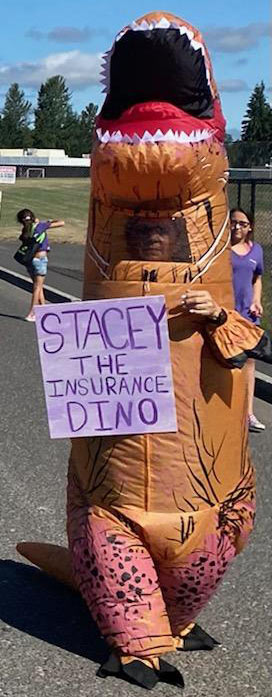 Stacey Johnson, in costume, at the Battle Ground Harvest Days parade